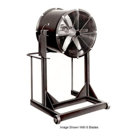 Americraft Mfg Propeller Fan W/ High Stand, 36 in Blade Dia, 13000 cfm, 1 hp, Aluminum Blade 36DAL-1H-1-EXP